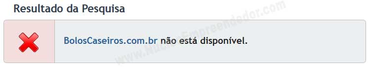 Verificar Domínio Disponível - Hostgator (Indisponível)