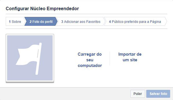 página no facebook - inserir imagem