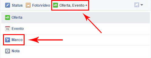 pagina no facebook - como inserir um marco